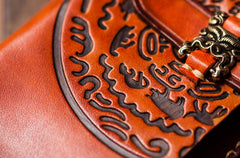 Handmade Leather Mens Tibetan Chain Biker Wallet Cool Leather Wallet Long Clutch Wallets for Men