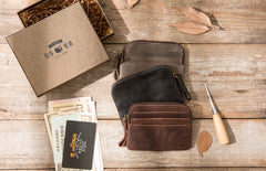 Leather Mens Coin Holders Slim Front Pocket Wallet Change Wallet for Men - iwalletsmen