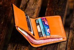 Handmade Leather Trucker Bag Mens billfold Wallet Cool Chain Wallet Biker Wallet for Men