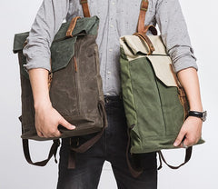 Cool Canvas Gray Travel Bag Mens Backpack Canvas Canvas School Bag for Men - iwalletsmen