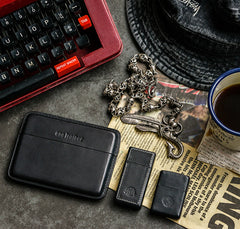 Handmade Brown Leather Slim Mens 10pcs Cigarette Holder Case Cool Custom Cigarette Case for Men - iwalletsmen