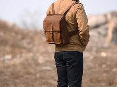 Handmade Leather Mens Cool Backpack Sling Bag Large Travel Bag Hiking Bag for men