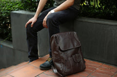 Leather Mens Backpacks Cool Travel Backpacks Laptop Backpack for men - iwalletsmen