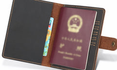 Cool Leather Mens Small Passport Wallet Slim Travel Wallets for Men - iwalletsmen