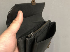 Handmade Genuine Leather Mens Cool Long Leather Wallet Phone Wallet Clutch Wallet for Men