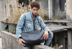 Cool Black Leather Mens Weekender Bag Travel Bags Shoulder Bags for men - iwalletsmen