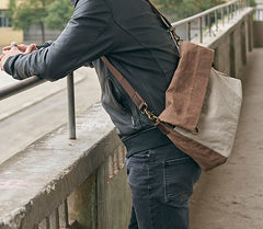 Mens Canvas Gray Cool Courier bag Messenger Bag Canvas Side Bag for Men - iwalletsmen