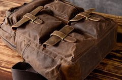 Oil Wax Canvas Mens Cool Backpack Sling Bag Large Sport Bag Travel Bag Hiking Bag for men