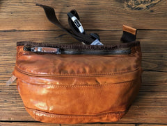 Leather Men Fanny Pack Small Waist Bag Hip Pack Belt Bag Bumbag for Men