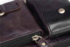GENUINE LEATHER MENS SMALL WAIST BAG HIP PACK BELT BAGs FANNY PACK BUMBAG FOR MEN - iwalletsmen