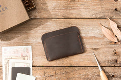 Vintage Leather Mens Card Holders Slim Front Pocket Wallet Card Wallets for Men - iwalletsmen