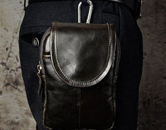 Small Mens Leather Belt Pouch Side Bag Holster Belt Case Waist Pouch for Men - iwalletsmen