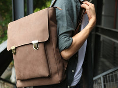 Cool Mens Leather Backpack Travel Backpacks Laptop Backpack for men - iwalletsmen