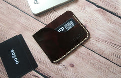 Handmade Leather Mens Slim Front Pocket Wallets Leather Cards Wallet for Men - iwalletsmen