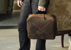 Handmade Leather Mens Cool Backpack Messenger Bag Briefcase Work Bag Business Bag for men