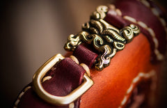 Handmade Leather Mens Tibetan Chain Biker Wallet Cool Leather Wallet Long Clutch Wallets for Men