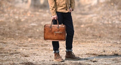 Genuine Leather Mens Cool Messenger Bag Briefcase Work Bag Business Bag for men