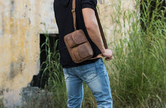 Cool Small Leather Mens Shoulder Bags Messengers Bag for Men - iwalletsmen