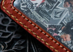 Handmade Leather License Wallet Tooled Mens billfold Wallet Cool Leather Wallet Slim Wallet for Men