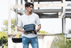 Cool Leather Black Mens Messenger Bag Vintage Shoulder Bag  for Men - iwalletsmen