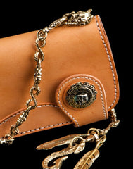 Handmade Leather billfold Mens Chain Biker Wallet Cool Leather Wallet With Chain Wallets for Men