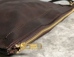 Genuine Leather Mens Clutch Cool Slim Wallet Zipper Clutch Wristlet Wallet for Men