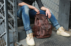 Cool Mens Leather Backpacks Travel Backpacks Laptop Backpacks for Men - iwalletsmen