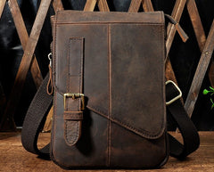 Mens Leather Small Side Bags COURIER BAG Waist Pouch Holster Belt Case Belt Pouch for Men - iwalletsmen