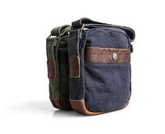 Canvas Leather Mens Cool Messenger Bag Sling Bag Chest Bag Bike Bag Cycling Bag for men