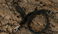 Handmade Leather Braided Wallet Chain Biker Wallet Chain Trucker Chain for Men - iwalletsmen