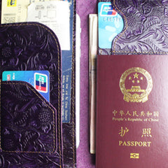 Purple Leather Passport Wallets for Women Wallet Leather Passport Cool Travel Wallet Passport Holder Wallet