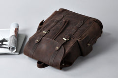 Handmade Leather Mens Cool Backpack Sling Bag Large Travel Bag Hiking Bag for Men