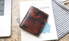 Cool Leather Mens Camouflage Small Wallet Front Pocket Wallet Slim Wallet for Men - iwalletsmen