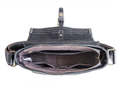 Genuine Leather Mens Cool Messenger Bag iPad Bag Chest Bag Bike Bag Cycling Bag for men