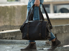 Cool Vintage Leather Mens Weekender Bag Travel Bags Shoulder Bags for men - iwalletsmen