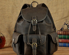 Cool Leather Mens Backpack Vintage Travel Backpack School Backpack for men - iwalletsmen