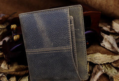Handmade Leather Mens Cool Slim Leather Wallet Men billfold Wallets Bifold for Men