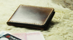 Coffee Vintage Leather Mens Slim Small Wallet Leather Bifold Wallets for Men - iwalletsmen