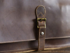 Genuine Leather Mens Cool Messenger Bag Briefcase Work Bag Business Bag for men