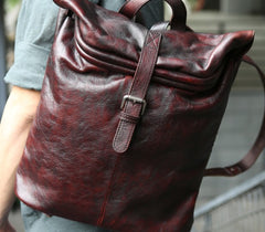 Cool Vintage Leather Mens Backpack Travel Backpack Laptop Backpacks for men - iwalletsmen