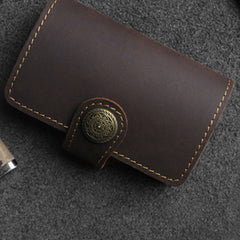 Handmade Leather Floral Mens Cool billfold Wallet Card Holder Small Card Slim Wallets for Men