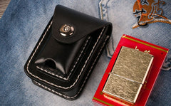 Handmade Leather Mens Leather Cigarette Case Cigarette Box Lighter Pocket Tobacco Pouch - iwalletsmen
