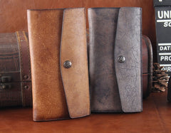 Handmade Leather Mens Clutch Cool Braided Wallet Clutch Wristlet Wallet for Men