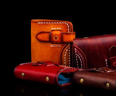 men's card wallet Brown Leather Wallet for Credit Cards Handmade Leather Card Wallets Mens Leather Card Wallet