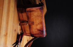 Handmade Vintage Brown Leather Mens Messenger Bag Shoulder Bag for Men - iwalletsmen