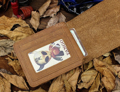 Handmade Leather Mens Cool Slim Leather Wallet Men billfold Wallets Bifold for Men