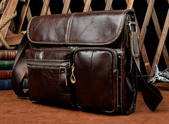 Cool Vintage Leather Mens Small Side Bag Messenger Bag Shoulder Bag for Men - iwalletsmen
