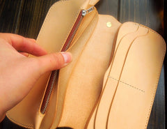 Handmade Leather Biker Wallet Mens Cool Chain Wallet Trucker Wallet with Chain