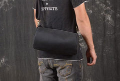 Cool Leather Mens Barrel Shoulder Bag Crossbody Bag Travel Bags For Men - iwalletsmen