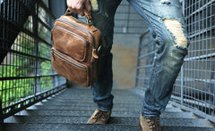 Cool Leather Mens Small Handbags Messenger Bags Shoulder Bag for men - iwalletsmen